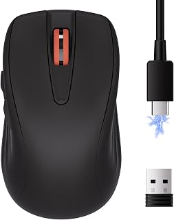 Compare wegear WL500 Rechargeable Silent Wireless Mouse, Quiet Click, 2.4G USB Cordless Computer Mouse with 6 Buttons, Ambidextrous Grip, Adjustable DPI for Laptop, PC, Mac Black at KSA Price