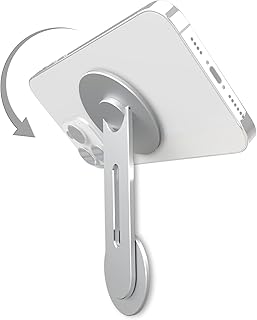 Compare Mobile Phone Holder, Adjustable Laptop Mount with Strong Magnetic Base for iPhone and Android, 360 Degrees Rotatable Computer Accessory for Office Desk, Ultra Slim Design for MacBook ProAir at KSA Price