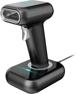 Compare Eacam High Speed Barcode Scanner, 1D2DQR Code Scanner 2.4G Wireless & USB Wired Bar Code Reader with MultiFunctional Base for Supermarket Retail Library Logistics Warehouse at KSA Price