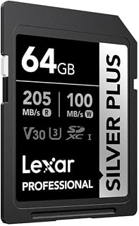 Lexar Professional Silver Plus SDXC Memory Card, 64GB,…