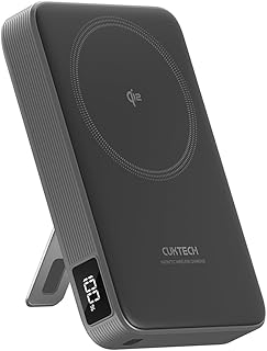 Compare CUKTECH Magnetic Power Bank, 10,000mAh Battery Qi2 Certified 15W Fast Battery Pack with Smart Display, 30W Portable Charger with Foldable Stand, Compatible for iPhone 171615, Samsung at KSA Price
