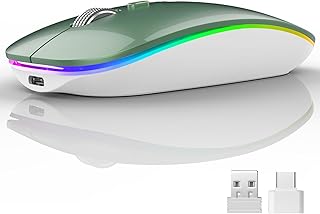 Uiosmuph LED Wireless Silent Mouse, G12 Slim…