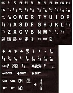 Compare Large Computer Keyboard Stick OnsWhite on Black at KSA Price