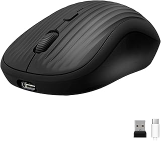 Wisfunlly Dual Mode Wireless Mouse, Rechargeable Portable…
