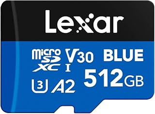 Compare Lexar Blue 512GB microSDXC UHSI Card with Adapter, Up to 160MBs, C10, U3, A2, V30, Full HD, 4K UHD, Flash Memory Card High Speed TF Card at KSA Price