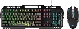 Compare Wired Gaming Keyboard and Mouse Combo Blue Switch RGB Gaming Keyboard and Gaming Mouse Support Sony 5 and PC Gaming Desktop ASA IRON at KSA Price