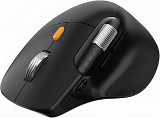 Compare ProtoArc Bluetooth Mouse, EM25 Ergonomic Wireless Mouse with Bluetooth & USB, Fast Scrolling & Thumb Scroll Wheel, Rechargeable, UP to 8000 DPI, Quiet, Compatible with WindowsMacAndroid, Black at KSA Price