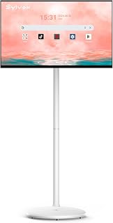 Compare Sylvox 27" Portable TV on Wheels, Smart Touchscreen Monitor, StandbymeStyle Rolling TV, Android 14, 10,000mAh Battery 4–5H, 1080P, 8GB RAM 128GB Storage, Full Swivel, Google Play, White at KSA Price