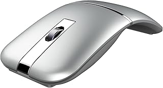 Compare Wireless Mouse Rotating Bluetooth 2.4GHz Dual Modes Computer Rechargeable Portable Curved Mouse Silent Click USB Mice 3 Adjustable DPI for Home,Office,Travel Gray at KSA Price