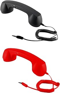 Compare Retro Phone Handset  2 Pack Wired Plug in Handheld Phone Receiver 3.5mm at KSA Price
