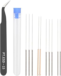 Compare 20 Pcs Nozzle Cleaning Needles with 1 Pcs Tweezers, 3D Printer Needle Accessories Cleaning Tool Nozzle Set SliverGoldBlack at KSA Price