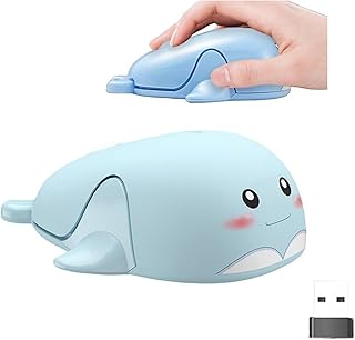 Compare Wireless Mouse Cute Dolphin Shape Aesthetic Quiet Click Portable Lightweight Compact Silent Cordless USB Optical Mice for PC Laptop Computer Macbook Windows Kids Girl Women Men Office Travel Gift at KSA Price