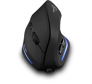 Compare zelotes Wireless Mouse, USB LED Mouse Wireless, 2.4 GHz, 2400 DPI Vertical Ergonomic Mouse, Wireless Mouse for Laptop, PC, Mac, Rechargeable at KSA Price