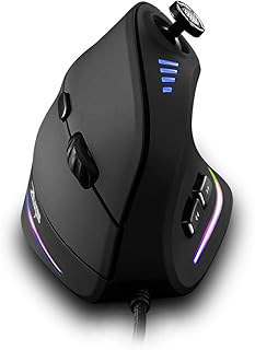 Compare zelotes Vertical Mouse with Joystick, 10000DPI Ergonomic Mouse, 11 Programmable Buttons, Computer Mouse with Cable, USB Gaming Mouse for Laptop, PC, Black at KSA Price