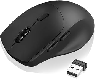 Compare 2.4G Silent Mouse, Equipped with Side Keys, Compatible with Chromebooks, laptops, Tablets, Ergonomic Computer mice, 100016002400DPI  Black at KSA Price