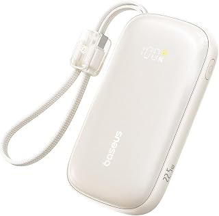 Compare Baseus Enerfill FC21 QPow 3 Ultra 22.5W 10000mAh Digital Display Power Bank with Detachable Cable, Natural Titanium at KSA Price