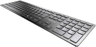 Compare CHERRY KW 9100 SLIM, wireless keyboard, German layout, QWERTY keyboard, Bluetooth or wireless connection, SX scissor action, rechargeable via USB cable, flat, blacksilver at KSA Price