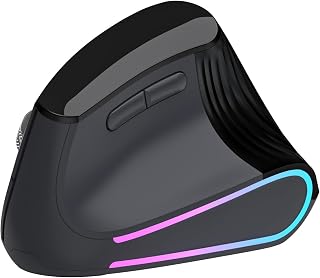Compare Ergonomic Vertical Mouse Wireless, Bluetooth UltraFast Scrolling 4800 DPI Rechargeable Ergo Mouse, 2.4G Quiet Clicks 6 Buttons RGB Optical Mice, 3 MultiDevice Connectivity for Mac, Laptop  Black at KSA Price