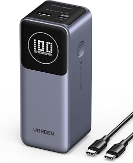 Compare UGREEN Nexode Power Bank 12000mAh 100W Fast Charging with 1USB C 1USB A Portable Charger Smart Digital Display Battery Pack for iPhone 178 series, Galaxy S26U, iPad Pro, Dell, HP, ASUS, AirPods, etc at KSA Price