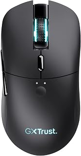 Compare Trust Gaming GXT 980 Redex Rechargeable Wireless Gaming Mouse, 20010.000 DPI, Low Latency, RGB Mouse, 6 Programmable Buttons, Storable USB Dongle, Computer Mouse for PC, Laptop, Windows  Black at KSA Price