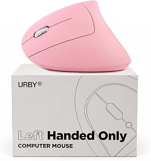 Compare Urby Left Handed Mouse, Vertical Left Handed Ergonomic Wireless Mouse.Pink at KSA Price