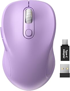 Compare Trueque Wireless Mouse for Laptop, 2.4GHz Ergonomic Computer Mouse with Back & Forward Buttons, 3 Levels Tracking Speed, 6 Buttons, Optical USB Cordless Mice for Windows MacBook PCLavender at KSA Price