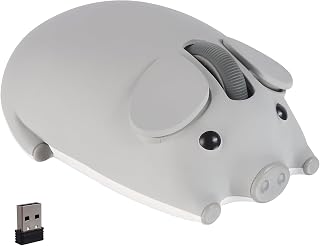 Compare Wireless Bluetooth Mouse Cute Animal Pig Shape 2.4G & Bluetooth Dual Mode Computer Mice with USB Receiver Portable Compact 1200DPI Optical Cordless Mouse for Laptop iPad PC Chromebook Kids Gift Grey at KSA Price
