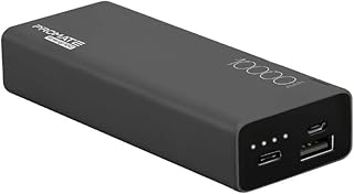 Compare Promate USB C Power Bank, UltraSlim 10000mAh InputOutput TypeC External Battery Pack with 2.1A USB Charging Port and OverHeating Protection for iPhone, Samsung, TypeC iPad Pro, Energi10C Black at KSA Price