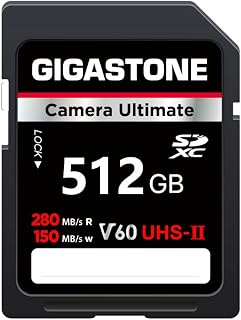 GIGASTONE UHS-II V60 512GB SD Memory Card, Camera…