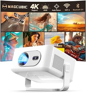Compare 2025 Android 14 Smart Projector 4K & 8K Support, Portable Projector with WiFi 6 and Bluetooth 5.4, Auto Focus & Vertical Keystone, 180°Rotatable, Mini Proyector for Outdoor Home HY300Max at KSA Price