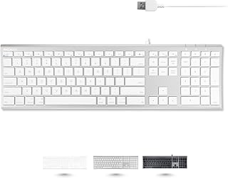 Compare MacAlly Ultra Slim USB Wired Computer Keyboard  Compatible Apple Keyboard or Windows  Full Size with 20 Mac Keyboard Keys  with Numeric Keypad  Silver Aluminum Finish at KSA Price