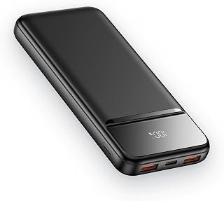 Compare iOsuite Power Bank 10000mAh, 22.5W Fast Charging Portable Charger, 20W PD, LED Display, 3 Output Ports, Battery Pack Compatible with iPhone, Samsung, iPad & Android – Black at KSA Price