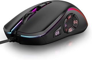 Compare Wired Gaming Mouse RGB Backlit 10 Programmable Buttons 14 Lighting Effects 6 Adjustable DPI 80012800 Ergonomic Lightweight Optical Computer Mouse for PC Laptop at KSA Price