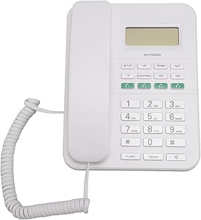 Compare Jectse 4 Level Volume Adjustment 5 Level LCD Brightness Corded Phone for Seniors ABS Material White at KSA Price