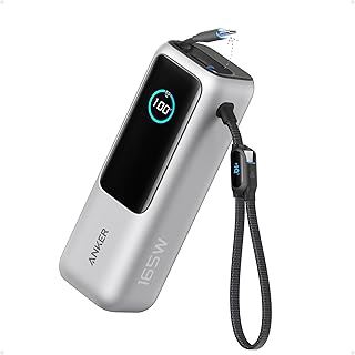Compare Anker Power Bank, 25,000mAh 165W UltraFast Portable Charger for Dual Laptops, Fast Charging Battery Pack with BuiltIn and Retractable Cables, For iPhone 171615, Samsung S25S24, Huawei, Honor at KSA Price