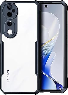 Compare for Vivo V40  V40 Pro Case, Camera Lens Protection Back Cover, TPU+PC Shockproof Bumper Mobile Phone Case, AntiYellowing Slim Fit Protective Casing Black Transparent at KSA Price