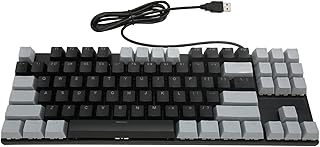 Compare LJCM Mechanical Keyboard, Quick Response Contrast Color 87 Keys Computer Keyboard Blue Switches Wired Black Gray at KSA Price