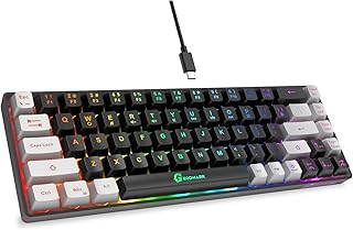 Compare 65% Gaming Keyboard, LED Backlit Mini Wired Gaming Keyboard, UltraCompact AntiGhosting NoConflict 68 Keys Gaming Wired Keyboard for PC Laptop Gamer at KSA Price