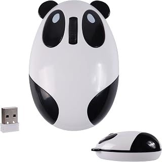 Compare Wireless Mouse Cute Cartoon Animal Panda Shape Computer Mice with USB Receiver 2.4GHz Optical Rechargeable Silent Kawaii Cordless Mouse for Laptop PC Desktop Notebook Kids Adults Gifts, Black White at KSA Price