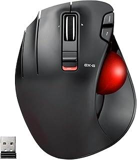 Compare ELECOM EXG Left Handed Trackball Mouse, 2.4 GHz USB Wireless, Ergonomic, Thumb Control, Tracking Roller Ball, 6 Programmable Buttons, Tilt Scroll at KSA Price