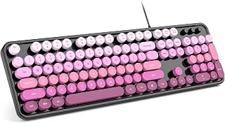 MOWUX Computer Keyboard Wired, Plug and Play USB…