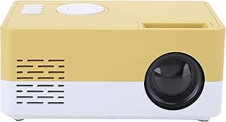 Compare LED Projector, Portable Projector with Stand, Hi‑Fi Stereo Manual Focusing Mini Projector Video Projector Home Theater Movie Projector for Outdoor Movies Game Entertainment White Yellow UK at KSA Price