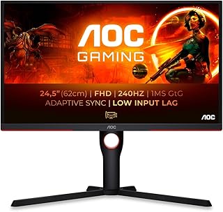Compare AOC Gaming 25G3ZMBK  24.5" 240Hz FHD Monitor, 0.5ms MPRT, FreeSync Premium 1920x1080, HDMI 2.0 x 2, DisplayPort 1.2 x 1, Headphone out 3.5mm blackred at KSA Price