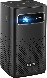 Compare BYINTEK Mini Projector 3D, P20 Battery Powered Portable HD DLP Wifi Projector,Supports 4K, Android 9.0 OS, Wireless Smartphone Display, with Tripod and bag at KSA Price