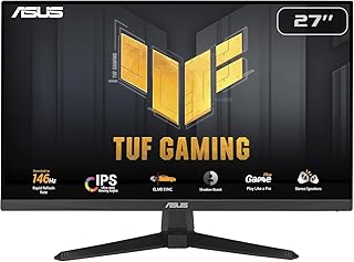 Compare ASUS TUF Gaming VG279QE5A Gaming Monitor: 27inch, Full HD1920x1080, Overclock to 146HzAbove 144Hz, IPS, ELMB Sync, 1ms MPRT, Stereo speaker, Variable Overdrive  Black at KSA Price