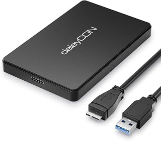 Compare deleyCON SSD Hard Drive Enclosure USB A 5Gbps USB 3.1 for 2.5 Inch SATA 3 SSD  HDD  7 mm to 9.5 mm SATA III Hard Drives External Enclosure UASP Black at KSA Price