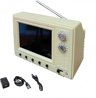 Compare Mini Retro TV, 720P Rechargeable Cartoon Player with 8GB Storage Yellow at KSA Price