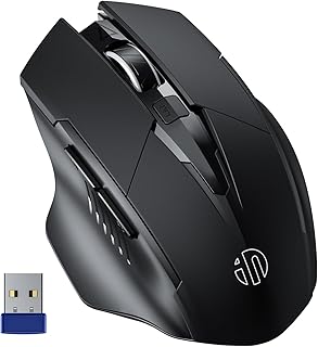 Compare INPHIC Wireless Mouse Rechargeable, 2.4G Cordless Mouse with USB Nano Receiver for Laptop PC Computer Tablets, 6 Buttons, 8001600DPI, Silent Click, Improved 700mAh Battery, Black at KSA Price