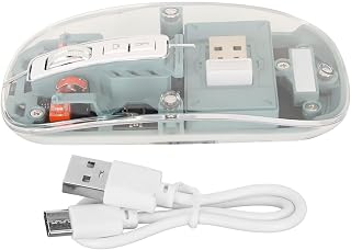 Wireless Mouse Transparent Clear Cool Shell Mute Click…