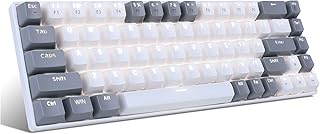 Compare MageGee Portable 60% Gaming Mechanical Keyboard, Minimalist MKBox Ice Blue Backlit Compact 68 Keys Wired Office Keyboard with Red Switch for Windows Laptop PC Mac ConvenientGray & White at KSA Price